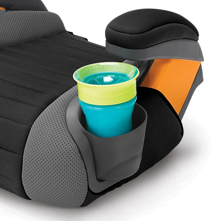 Gofit® Backless Booster Car Seat without Latch Attachment, Travel Booster Seat for Car, Portable Car Booster Seat for Children 40-110 Lbs., Shark/Black and Grey