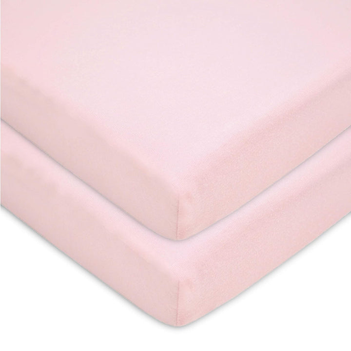 2 Pack 100% Natural Cotton Fitted Pack and Play Sheets 39" X 27" - Soft & Breathable Pack N Play Sheets for Playard & Mini Crib Mattress, White, for Boys & Girls