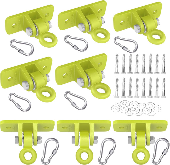 2400 Lb Capacity Heavy Duty Swing Hangers for Wooden Sets Playground Porch Indoor Outdoor & Hanging Snap Hooks Black of 2