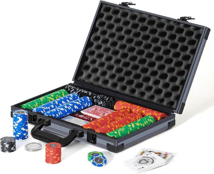 Poker Chips,200Pcs Poker Set with Aluminum Travel Case,11.5 Gram Poker Chips Set for Texas Holdem Blackjack Gambling