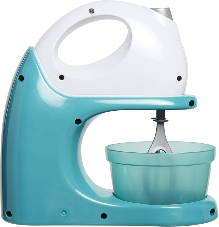 Junior Hand Mixer Role Play Pretend Kitchen Appliance for Kids with Realistic Action, Light and Sound - plus Mixing Bowl and Two Mixing Modes for Imaginary Cooking Fun