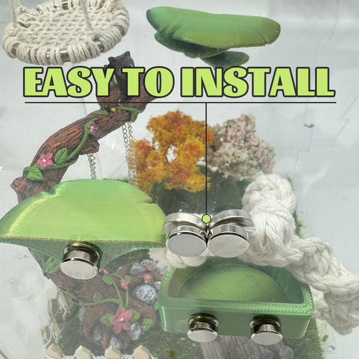 2 Pack Jumping Spider Rope Bridge Swings, Natural Cotton Rope Handmade Magnetic Mounting Jumping Spider Accessories for Medium Jumping Spider Enclosure