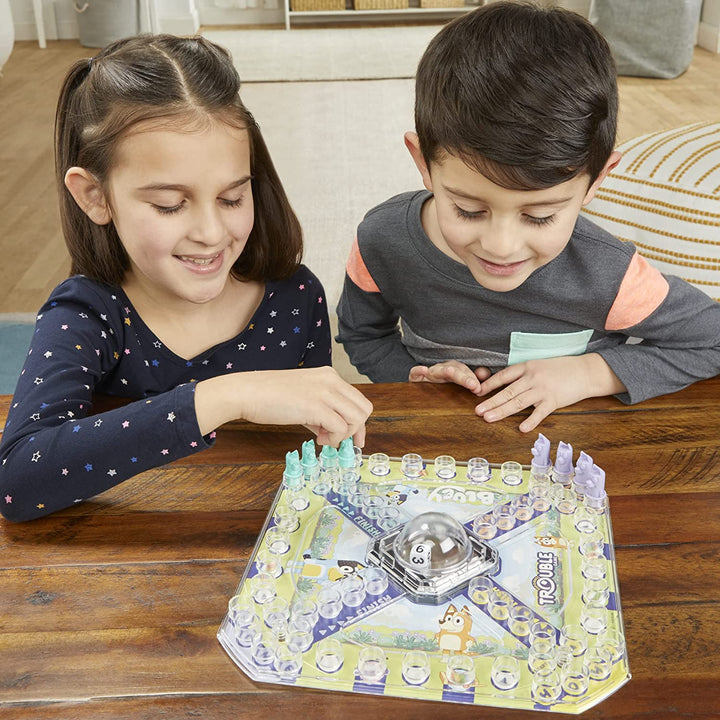 Trouble: Bluey Edition Board Game for Kids, 2-4 Players, Race Bluey, Bingo, Bandit, or Chilli to the Finish, Ages 5 and up (Amazon Exclusive)