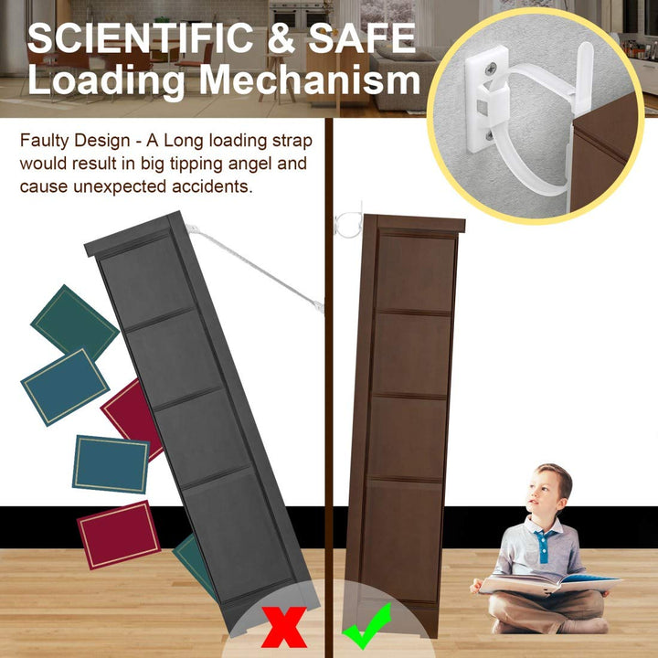 Furniture Straps (10 Pack) Baby Proofing anti Tip Furniture Anchors Kit, Cabinet Wall Anchors Protect Toddlers from Falling Furniture, Adjustable Child Safety Straps Earthquake Resistant