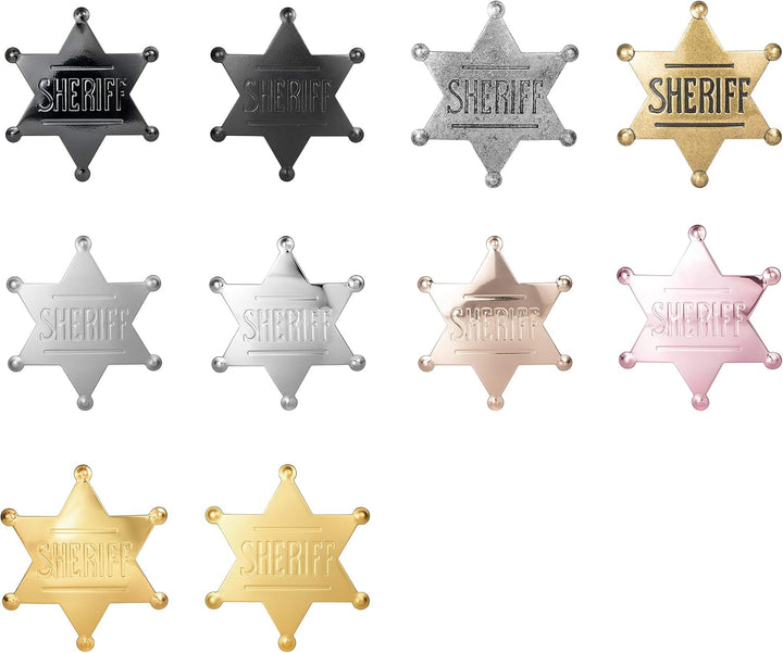 Branded Sheriff Badges - Metal Sheriff Badge for Kids, Girls and Adults - Cowboy Party Decoration