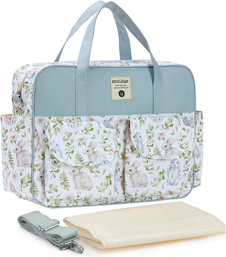 Mummy Shoulder Bag Diaper Bag Chic Nappy Changing Bag Tote/Messenger Style Large with Changing Mat, Adjustable Straps