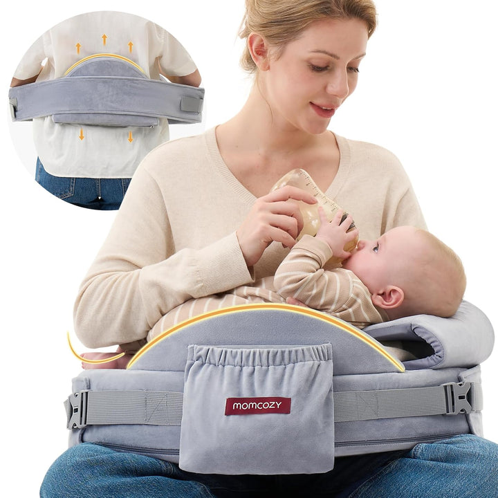 Exclusive Memory Foam Nursing Pillow - Pioneering Safety Fence-Plus Size Breastfeeding Pillow for Ergonomic Comfort & Support-Easier and Healthier Nursing - Fit for All, Removable Cover