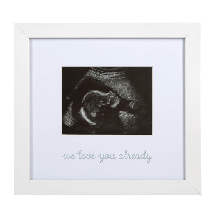 Babyprints and Sonogram Hello Little One Collage Frame, Baby Handprint, Footprint and Ultrasound Baby Keepsake Frame, Pregnancy Announcement, Gender-Neutral, White