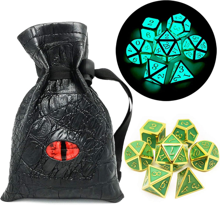 Bloodstained Metal DND Dice Set Blood Polyhedral D&D Dice Compatible with Dungeons and Dragons Gift TTRPG Antique Metal Halloween Dice