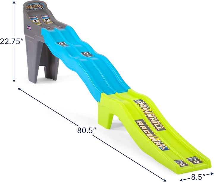 Fast Track Downhill Raceway, Dual Racetrack for Kids Cars for Toddlers, 2 Toy Race Cars Included, Made in USA