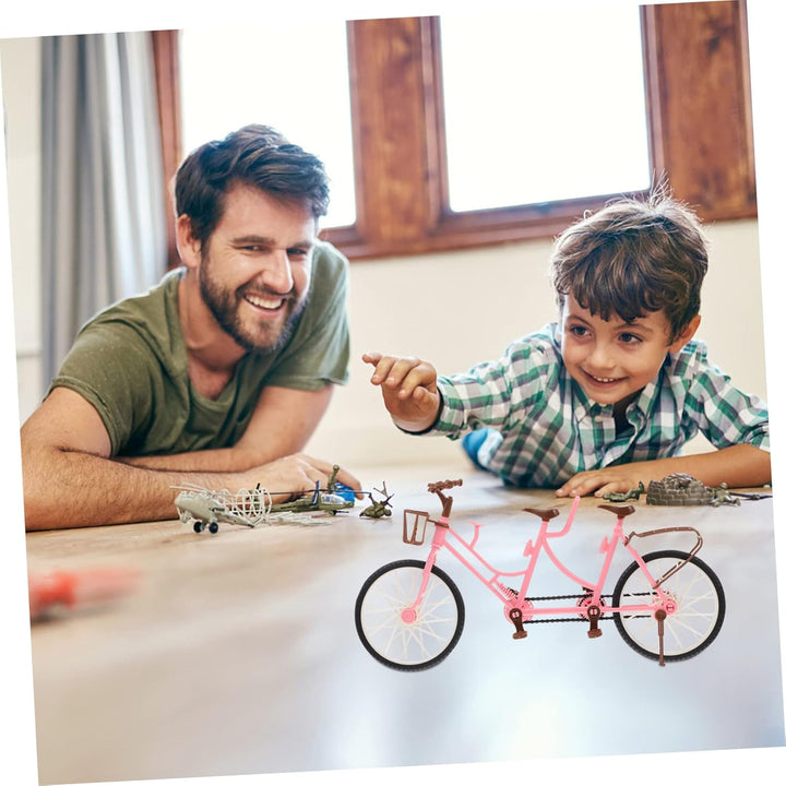 2-Person Bicycle Toy for Boys and Girls Double Seat Doll Accessories Mini Cycle Pedals for Boys and Girls for Playtime and Imaginative Fun