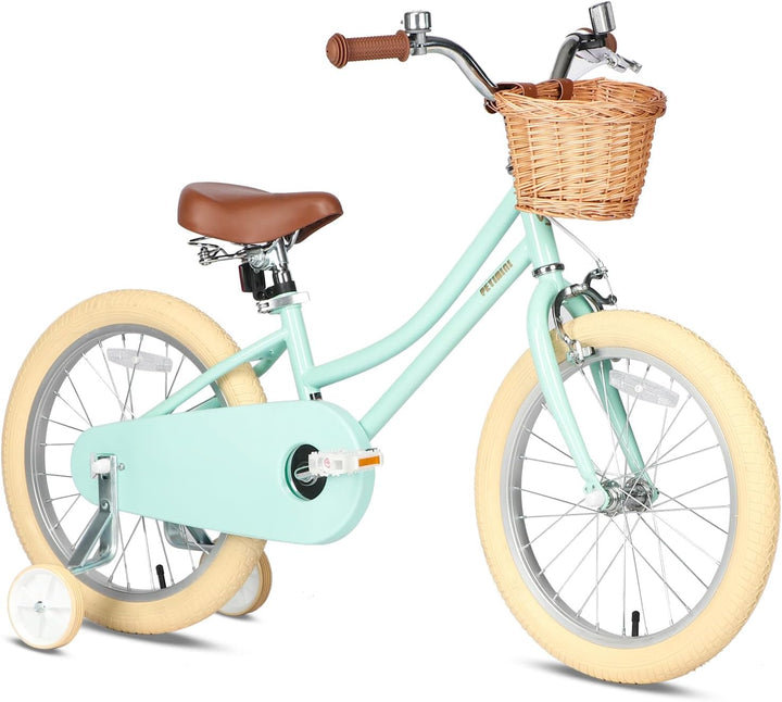 Girls Bike with Basket for 2-12 Years Old Kids, 12 14 16 18 20 Inch Bicycle with Bell Training Wheels, Multiple Colors