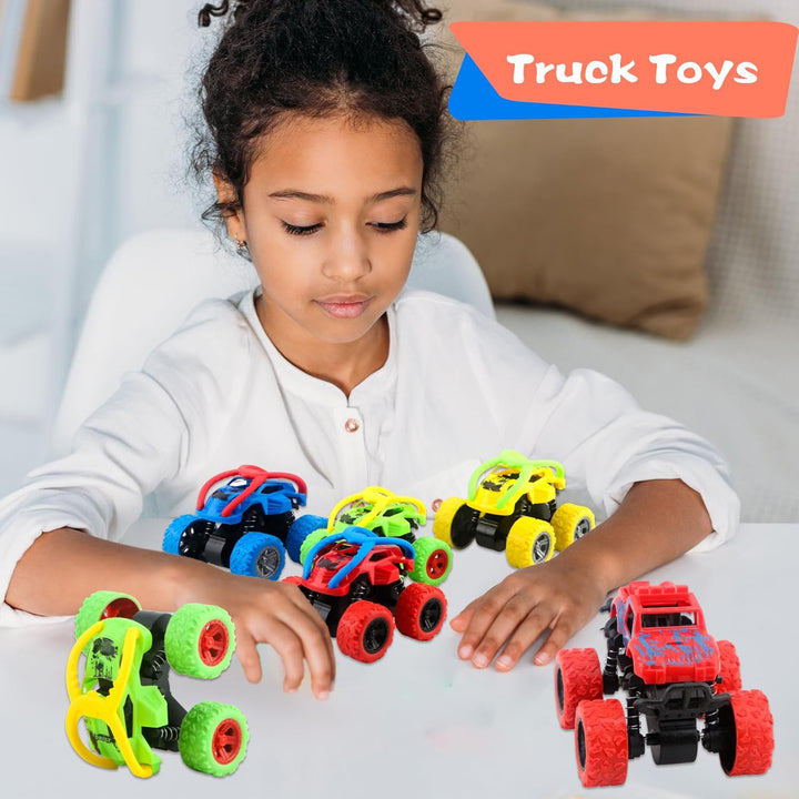 16 Pcs Mini Truck Toys for Boys Small Friction Powered Vehicles Toys for Kids Christmas Birthday Party Favors Family Games Class Rewards