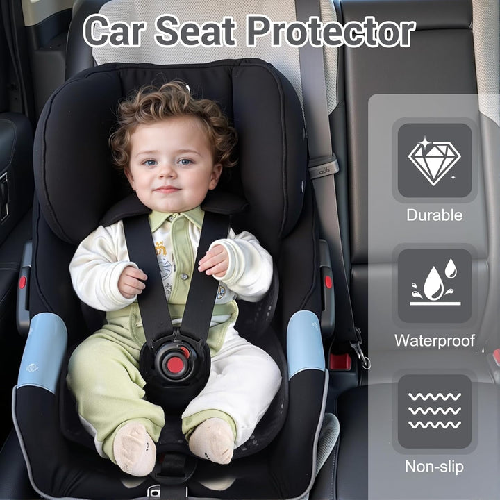 Piddle Pad, Car Seat Potty Training Protector, Baby Waterproof Car Seat Cover with Anti-Slip Backing, Machine Washable Liner for Toddler Carseat, Stroller (Black)