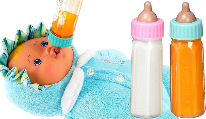 Magic Baby Doll Bottles Milk Bottle and Juice Bottle, Great Baby Doll Accessories. Set with 2 Bottles. 701-1
