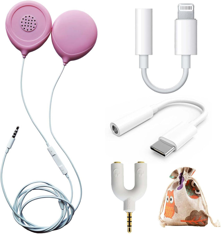 Pregnancy Headphones for Belly,Belly Headphones for Pregnant Women,Safely Play Music to Your Baby in the Womb，With Adapter Cable,Good Sound Quality,Easy to Operate,Pink