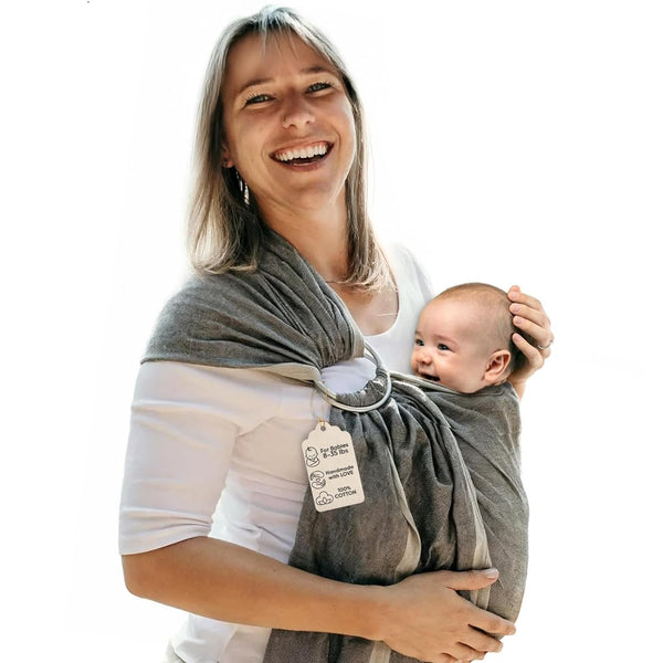 Ring Sling Baby Carrier for Infants and Toddlers - Beautiful, 100% Soft Cotton Baby Wraps Carrier for Babies 8-35 Lbs - Perfect Baby Shower Gifts Moms and Dads - Nursing Cover (Midnight)