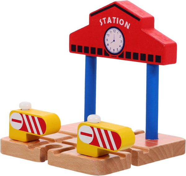 Wooden Railway Station Platform for Train Track Accessory Educational DIY Model for Imaginative Play and Problem Solving Early Learning Plaything