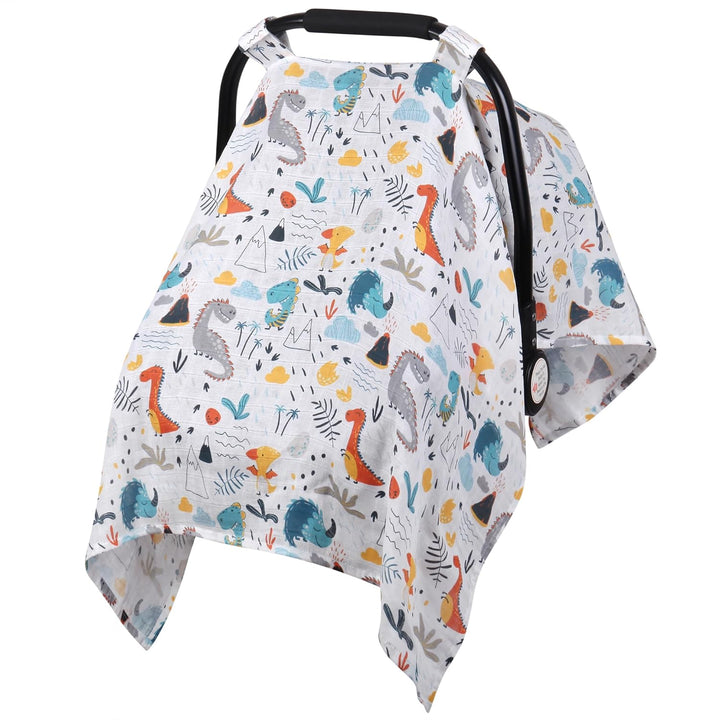 Muslin Carseat Cover for Babies,  Breathable Infant Carseat Cover Lightweight Baby Carrier Cover for Girls Boys, Fit Spring Summer/Hot Days/Warm Weather, Pink Floral