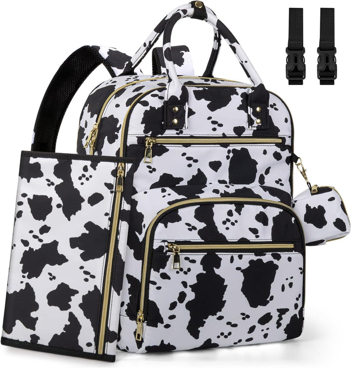 Diaper Bag Backpack,Baby Essentials Diapers Bag with Pacifier Case,Multipurpose Stylish Large Capacity Travel Backpack for Baby Girl/Boy(M-Black)