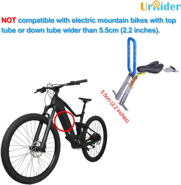 Child Bike Seat, Front Mount Kids Bike Seat,Fit Mountain Bikes, Cruiser Bikes, Folding Bikes, Ultra Light,Portable, Tool-Free, Quick-Release,Toddler Bike Seat for 2-6 Years(Up to 60Lbs)