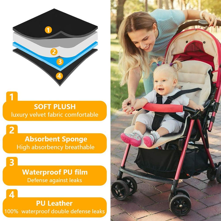 Piddle Pad Car Seat Protector,  Waterproof Liner Potty Training Pads Machine Washable Toddlers Car Seat Baby Infants Saver Cover Mat for Child Stroller, Dinner Chair (Black 2 Pack)