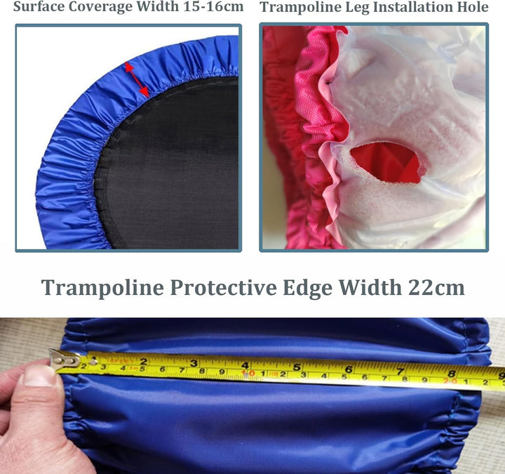 Mini Trampoline Spring Cover 36 38 40 45 60Inch Small Trampoline Pad Replacement 3 Layers Thickened & Widened, 800D Tear-Resistant Oxford Cloth, Fit Indoor Trampoline for Toddlers
