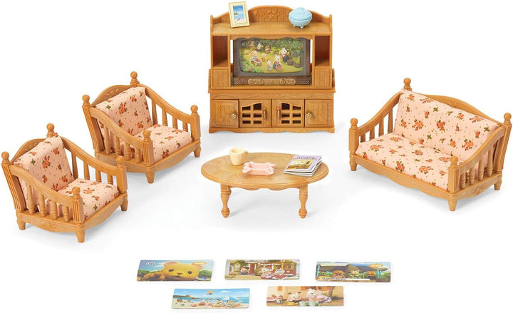 Comfy Living Room Set - Toy Dollhouse Furniture & Accessories Set for Ages 3+