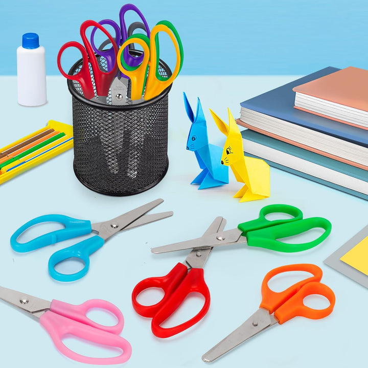 100 Pack Kids Scissors, 5 Inch Bulk Scissors for School, Blunt Tip for Child Student Teacher, Kids Safety for Preschool Classroom Office Home, School Supplies Craft Cutting Paper