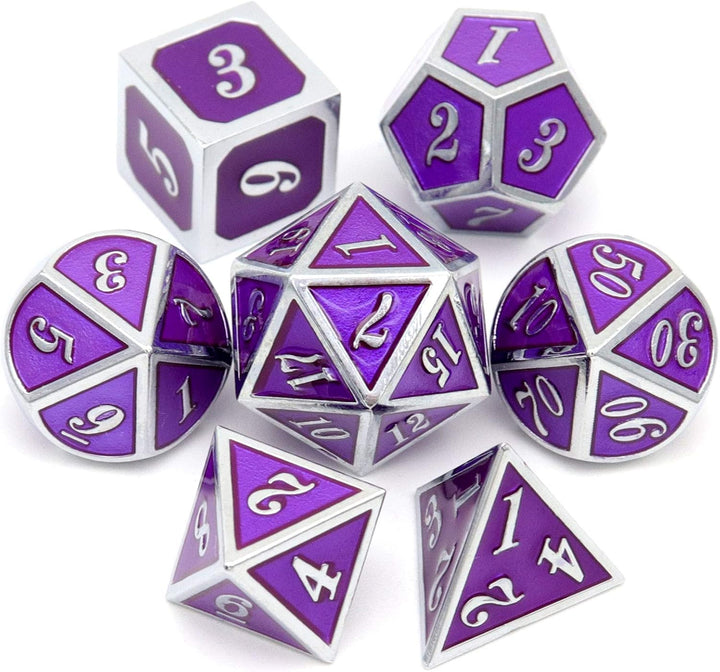 Bloodstained Metal DND Dice Set Blood Polyhedral D&D Dice Compatible with Dungeons and Dragons Gift TTRPG Antique Metal Halloween Dice