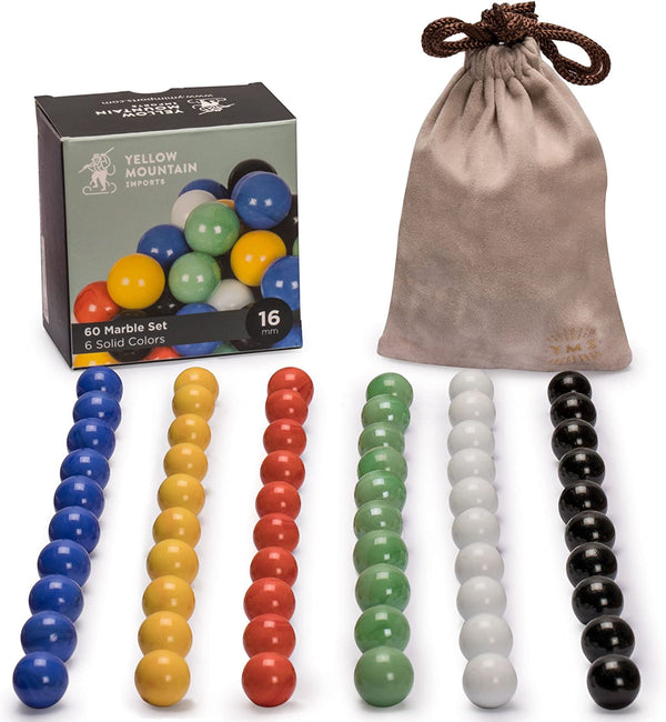 60 Pieces Chinese Checkers Marbles Set with Solid Colors - 16 Millimeters