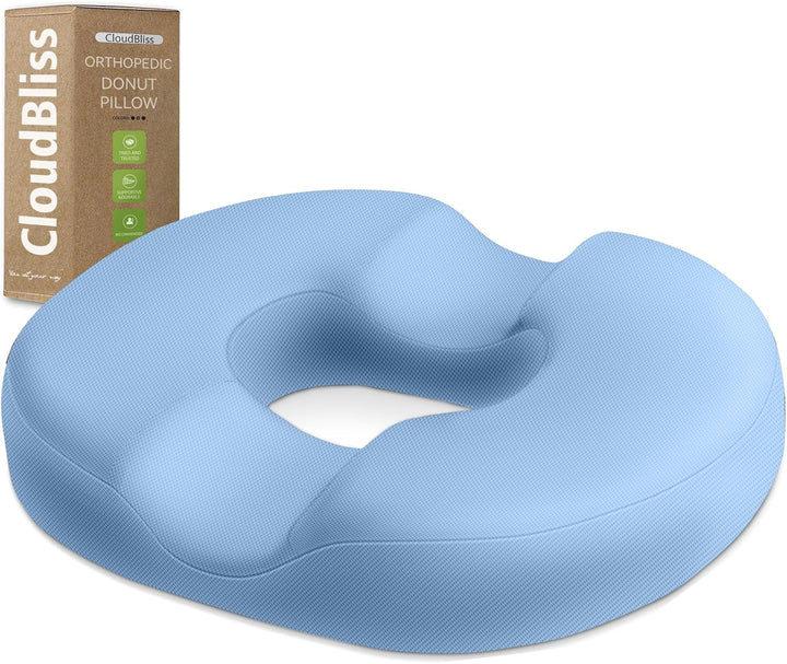 Donut Pillow Seat Cushion Chair Pad for Tailbone Pain Relief and Hemorrhoids, Memory Foam Seat Chair Cushion for Postpartum Pregnancy, Seat Cushions for Men and Women for Home & Office, (Black)