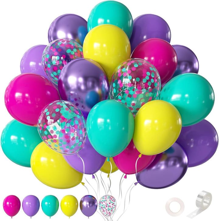 Assorted Blue Balloons Set, 60 Pcs Metallic Blue Balloons, Pearl, Navy, Light Blue, Baby Blue Balloon 12 Inch Latex Balloon for Boys Birthday Decoration, Baby Shower, Bridal Shower, Wedding