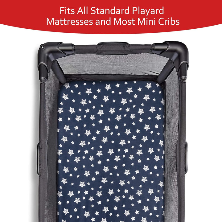 Pack and Play Sheets Boys, 4 Pack Mini Crib Sheets, Stretchy Pack and Play Playard Fitted Sheet, Compatible with Graco Pack N Play, Soft and Breathable Material, Navy