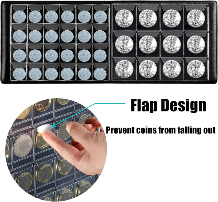 Coin Collection Holder Album for Collectors, 240 Pockets Coin Collection Book Office Supplies