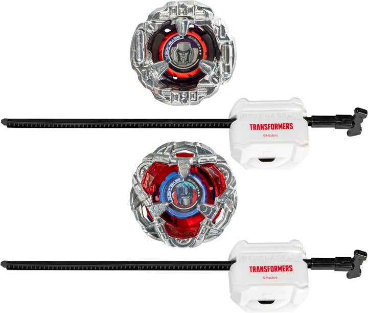 X Transformers Collab Optimus Prime 4-60P Vs. Megatron 4-80B Multipack Set with 2 Tops & 2 Launchers; Battling Top Toys for 8 Year Old Boys & Girls (Amazon Exclusive)