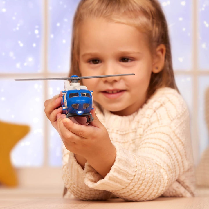 – 4-Pack of 7 Construction & Utility Toy Trucks – Includes Cement Mixer, Telehandler, Garbage, Tow & Fire Truck – Lights & Sounds – Ages 3+