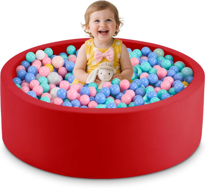 35.4" X 11.8" Foam Ball Pit for Toddlers, Baby round Balls Pool for Babies 1-3, Kids Play Ball Pits Ideal Gift for Boys and Girls, Balls Not Included, Grey