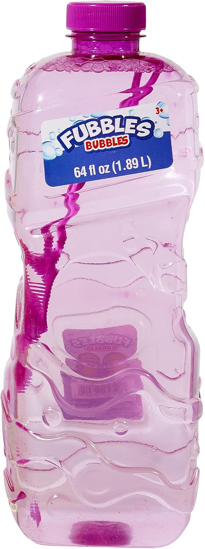 BUBBLES by  Fubbles | 64Oz Non Toxic Bubble Solution Refill for Kids | Bubble Wand Included, Colors May Vary, (12301E)