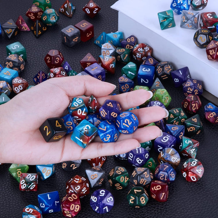 DND Dice Sets - 26 X 7 Polyhedral Dice (182Pcs) with a Large Drawstring Bag Great for Dungeons and Dragons, Role Playing Table Game.