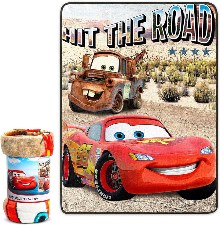 Pixar Cars Blanket Set - Bundle with 45X60 Lightning Mcqueen Blanket, Stickers, More |  Bed Sheets, Cars Room Decor for Boys