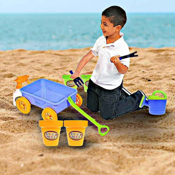 Garden Wagon & Tools Toy Set Premium 15 Pcs Kids Gardening Tools & Wagon Toy Set - Sturdy & Durable - Top Yd, Beach, Sand, Garden Play Set - Great for Kids & Toddlers