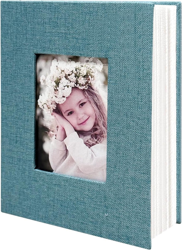 Photo Album 4X6 100 Pockets, Linen Cover Top Loader Vertical, Slip-In Picture Grey Pockets Albums for Wedding, Family, Anniversary, Baby, Vacation