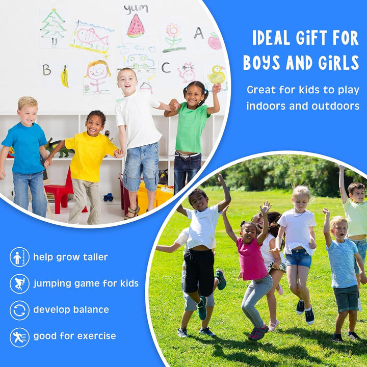 2 Pack Pogo Stick for Kids Age 6 and Up, Suitable for 40-80 Lbs, Soft Foam Jump Stick, Pogo Stick for Beginners Kids Exercise Body Balance Keep Healthy (Green and Blue)