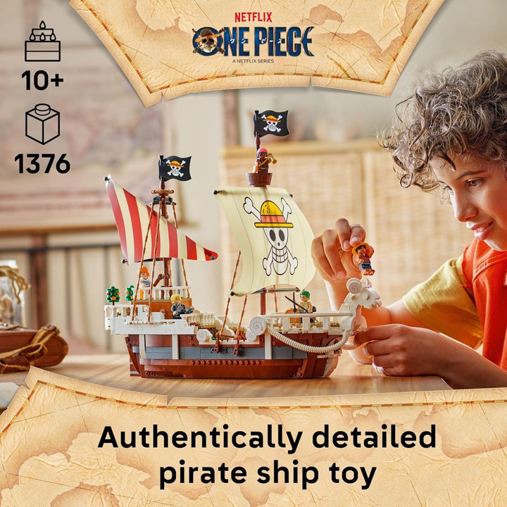 ONE Piece the Going Merry Pirate Ship Building Blocks - Pretend Play Adventure Toy for Boys & Girls, 10+ - Straw Hat Crew Toy Figures & Playset for Anime Fans - Gift Idea for Birthdays - 75639