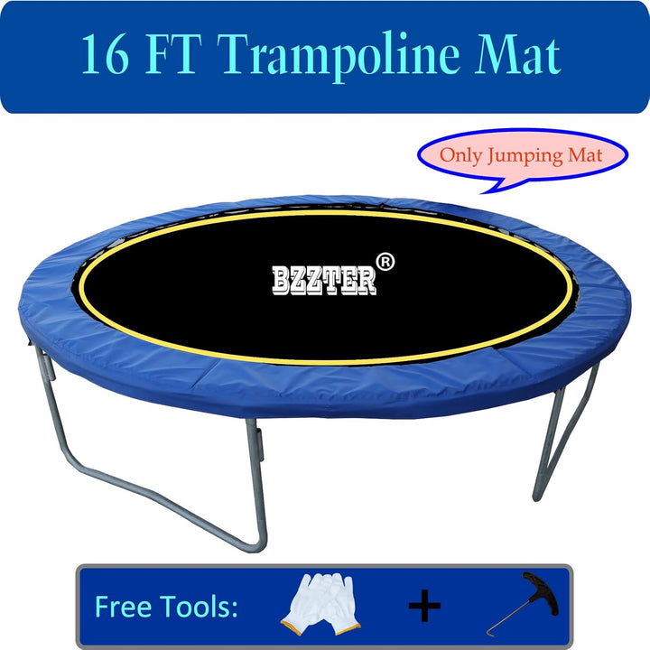 Replacement Trampoline Mat Fits 16 Foot Frame ，171.9“/14.31Ft Diameter with 108Rings,Fits 6.5-7.0" Spring,W/Pull Hook and Gloves