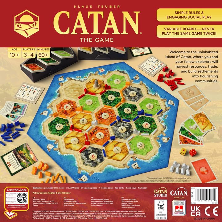 Board Game (6Th Edition) Trade, Build & Settle in the Classic Strategy Game for Family, Kids & Adults, Ages 10+, 3-4 Players, 60-90 Min Playtime