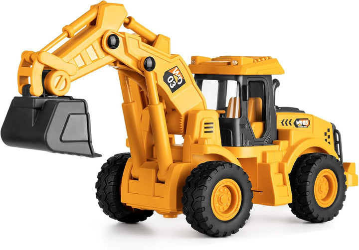 Bulldozer Toy, 16" Front Loader, 1:10 Scale Classics Bulldozer, Wheel Loader with Real Working Arm & Bucket, Lights & Sounds Construction Vehicle Toy for Boys and Girls, Kids, Toddlers, Ages 3+