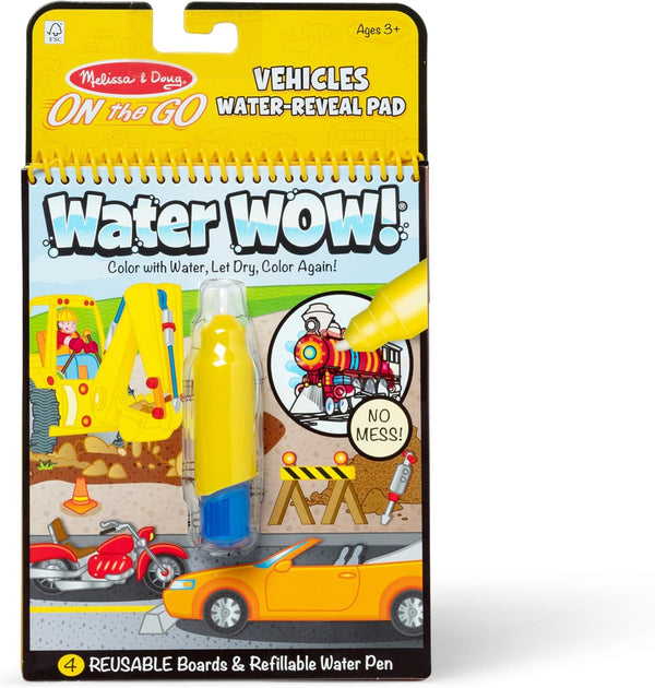 on the Go Water Wow! Reusable Water-Reveal Activity Pad - Vehicles - FSC Certified