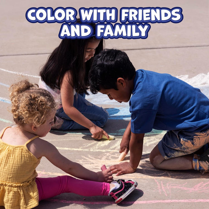 Jumbo Sidewalk Chalk | Set of 20 | 9 Colors | Washable and Non-Toxic | Bulk Set of Chalk for Kids
